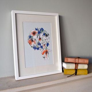 poppy and sweetpea art print by esther pallett