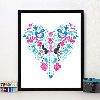 folk heart art print by moha london