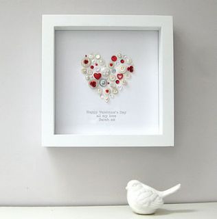 personalised valentine pearl heart artwork by sweet dimple