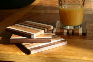 four wooden coasters by stephen morris furniture