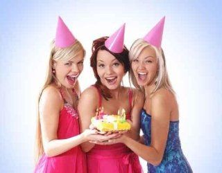 Beautiful Young Girls Having a Birthday Party   24"W x 19"H   Peel and Stick Wall Decal by Wallmonkeys   Wall Banners