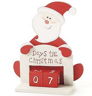 'days till christmas' santa wooden countdown by lucky roo