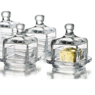 ESSENTIAL HOME COLLECTION SQUARE GLASS BUTTER DISH Kitchen & Dining