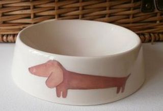dachshund dog bowl by dimbleby ceramics
