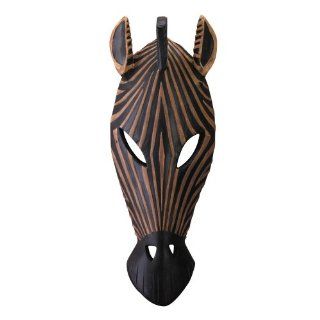 Gifts & Decor Carved Wood African Tribal Zebra Mask Wall Plaque Decor   Home Decor