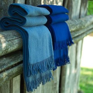 merino wool throw blue tones simone by woolme