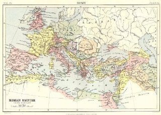 ROMAN EMPIRE In the third century. Britannica 9th edition;1898 map   Wall Maps