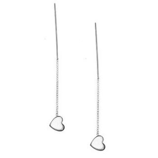 heart thread through earrings by louise wade