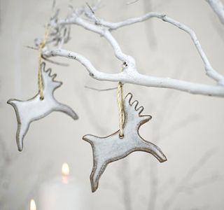ceramic reindeer christmas tree decoration by nom living