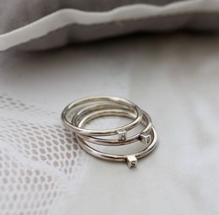 personalised cube initial stacker rings by posh totty designs boutique