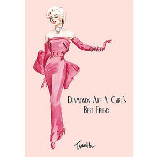 travilla diamonds are a girls best friend marilyn card by lytton and lily vintage home & garden