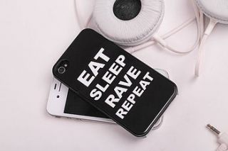 eat sleep rave repeat iphone case by tailored chocolates and gifts