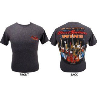 "The One With The Most Guitars Wins" T Shirt (Gray)   SMALL Toys & Games