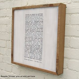 personalised handmade 'written' wood prints by coulson macleod