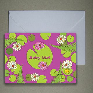 new baby cards lily pad design by love isis