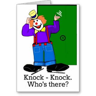 Cartoon Clown Lightly Romantic Knock Knock Joke Cards