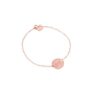 personalised christening disc bracelet by anna lou of london