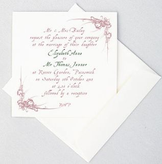 vintage wedding invitation by white hanami