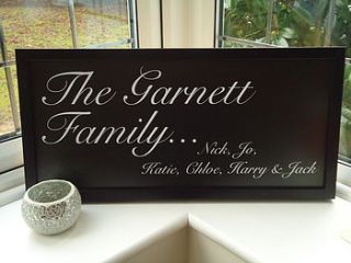 personalised family print by tailored chocolates and gifts