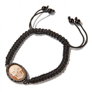 AMEDEO NYC® "Leopoldo" Skull Cameo Macrame Slide Bracelet