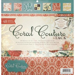 Coral Couture Solid Scrapbook Paper, 12 x 12in   48 Sheet
