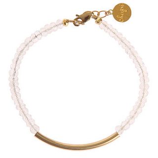 the gold bar bracelet in crystal quartz by chupi