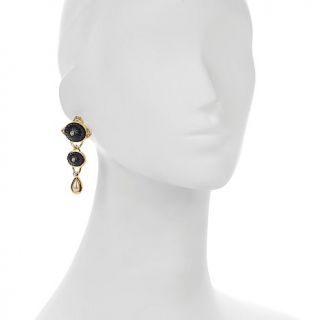 Hutton Wilkinson Statement Jewelry "Camelot" Black Stone and Simulated Pearl Go