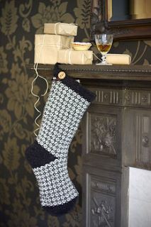 knitted christmas stocking by roost living
