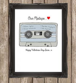 'our mixtape' personalised anniversary print by precious little plum