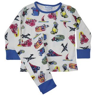 planes and trains jersey pyjamas by little ella james
