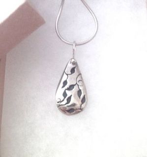 droplet pendant with leaves design by dale virginia designs