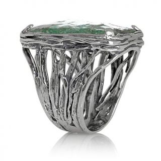 Noa Zuman "Mediterranean Shore" Rectangular Roman Glass Ring