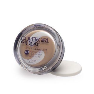 CoverGirl & Olay Simply Ageless Foundation, Warm Beige 245, 0.40 Ounce Package  Beauty