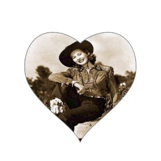 COuNTRY LiFE WeSTErN CoWGiRL Heart Stickers