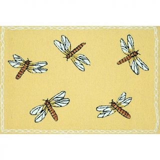 Liora Manné Yellow Front Porch Dragonfly Rug   24" x 36"