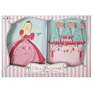 princess invitation and thank you card set by posh totty designs interiors