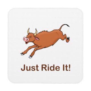 Just Ride It With Brown Bucking Bull Beverage Coaster