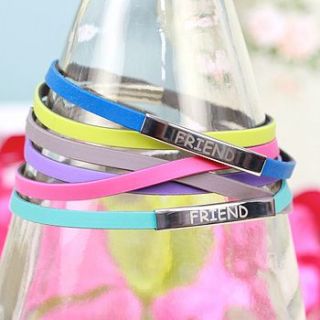 friend rubber wristbands by lisa angel