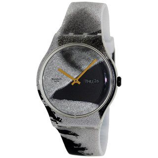 Swatch Men's Originals SUOZ707S Two Tone Silicone Swiss Quartz Watch with Grey Dial Swatch Men's Swatch Watches