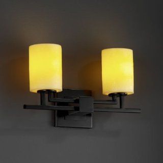 Justice Design Group CNDL 8702 CREM DBRZ Dark Bronze with Cream Shades CandleAria Aero 2 Light Bathroom Bar Fixture from the CandleAria Collection   Wall Sconces  
