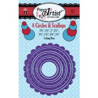 Hot Off The Press Paper Artist Cutting Die, 3.875 by 3.875 Inch, Circles and Scallops   Scrapbook Supplies