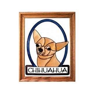 Chihuahua Painted/Stained Glass Panel (Bw 244)   Stained Glass Window Panels