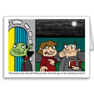 Vampire Comes to Church Card