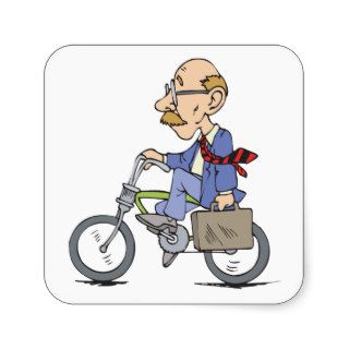 Bicycle Commuter   Funny Businessman Biking Stickers