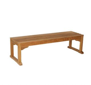 teak backless bench by posh garden furniture