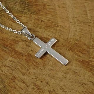 personalised men's silver cross pendant by hersey silversmiths