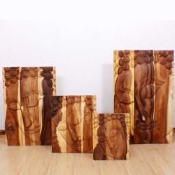 Monkey Pod Wood 24x36 inch Tung Oil Pacceka Buddha Panel (Thailand) Haussmann Wall Hangings