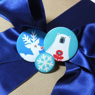 christmas fabric badge set by kaela mills