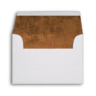 Rust Leather Brown Image Lined Envelope, A2