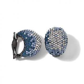 Joan Boyce Blue Ombré Pavé Crystal Domed Hoop Earrings
